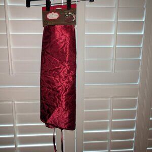 NEW Trim A Home Dark Christmas Wine Burgundy Solid Quilted 48" Tree Skirt NWT